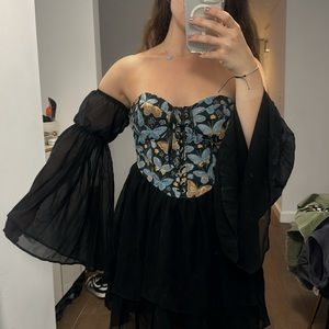 SHEIN Butterfly strapless fairy dress!